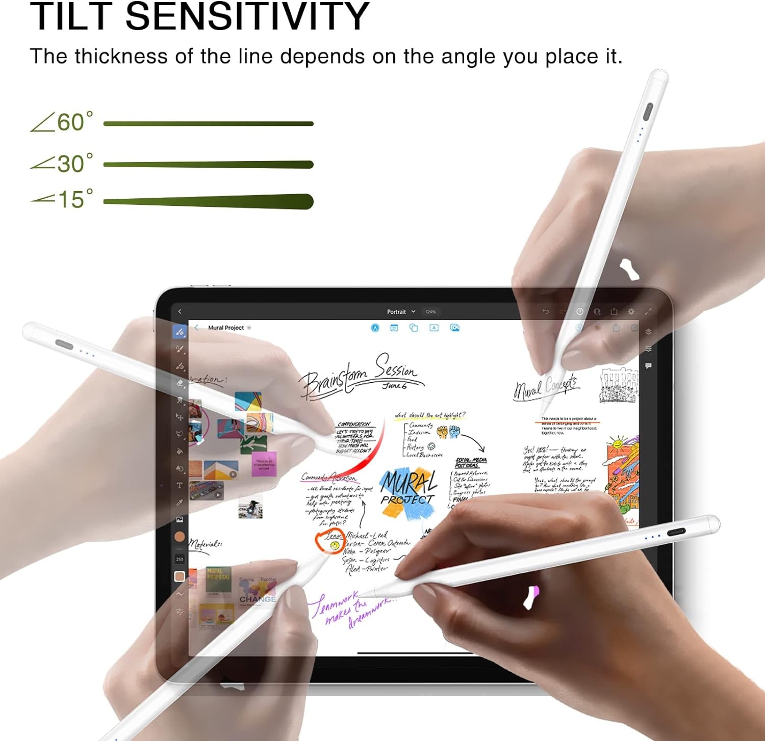 Stylus Pen for iPad 2018-2023, Fast Charging iPad Pencil (1st Gen) with Tilt Sensitivity & Palm Rejection, Magnetic Pen for Apple iPad Air 3/4/5, iPad Mini 5/6, iPad 6-10 Gen, iPad Pro 11/12.9"